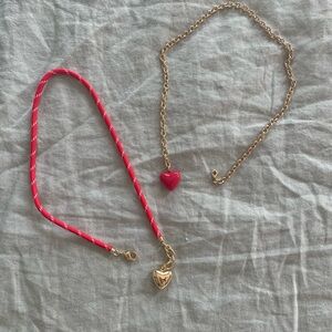 Roxanne Assoulin Red and Gold Heart Necklaces